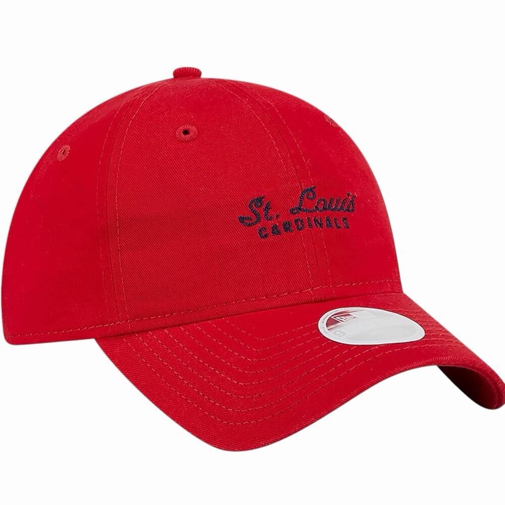 St. Louis Cardinals Women's New Era Red Script 9TWENTY Relaxed-Fit Hat Cap NEW